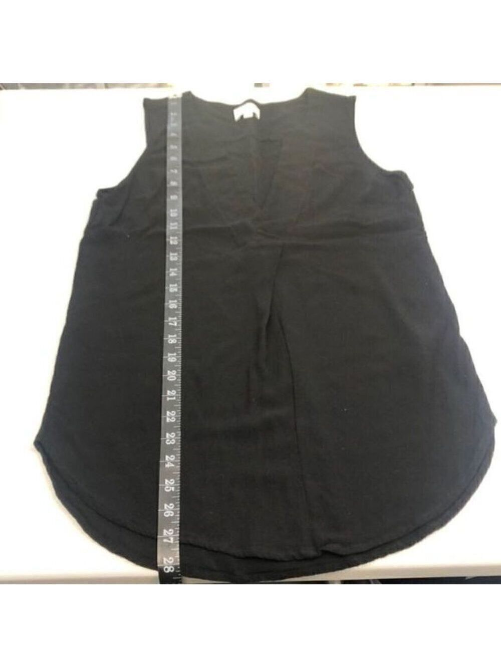Witchery Black Sleeveless Blouse V-Neck Round Hem Pleated Tunic Tank Top 8 - Picture 8 of 11